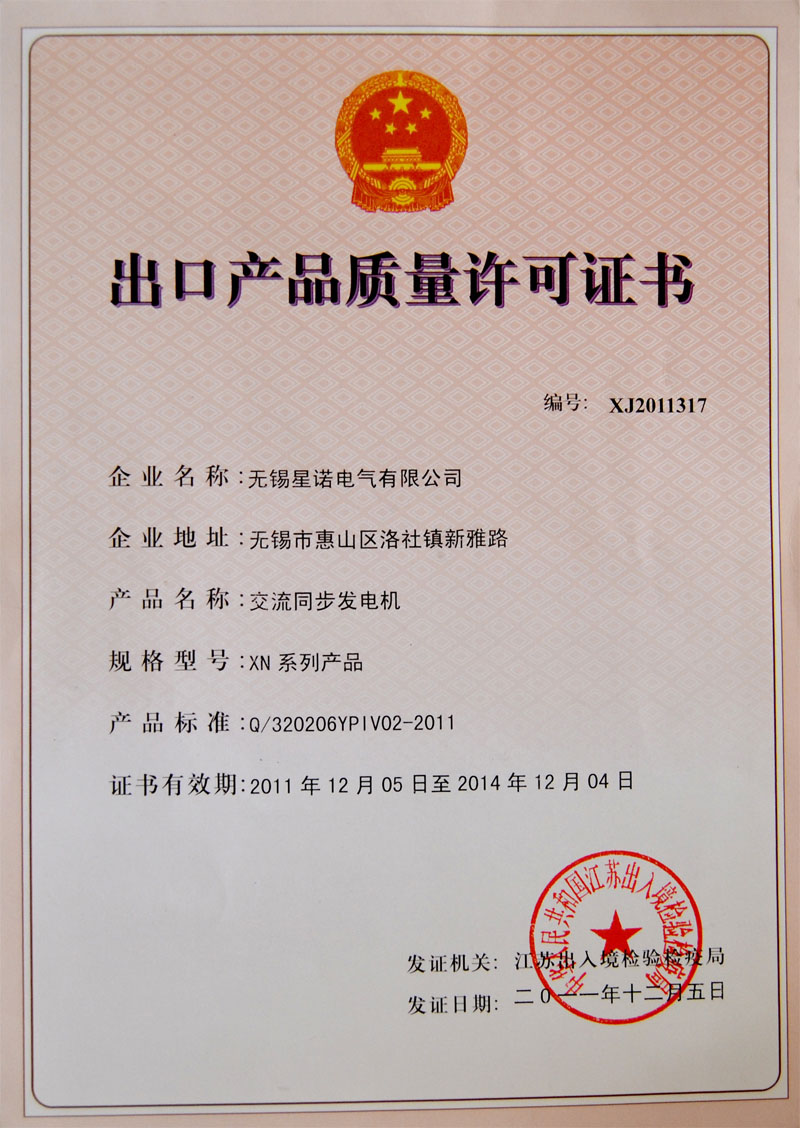 Export Product Quality Permit